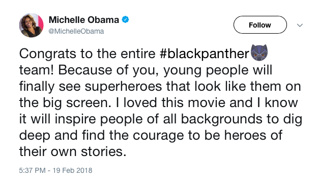 Black Panther Michelle Obama Tweet